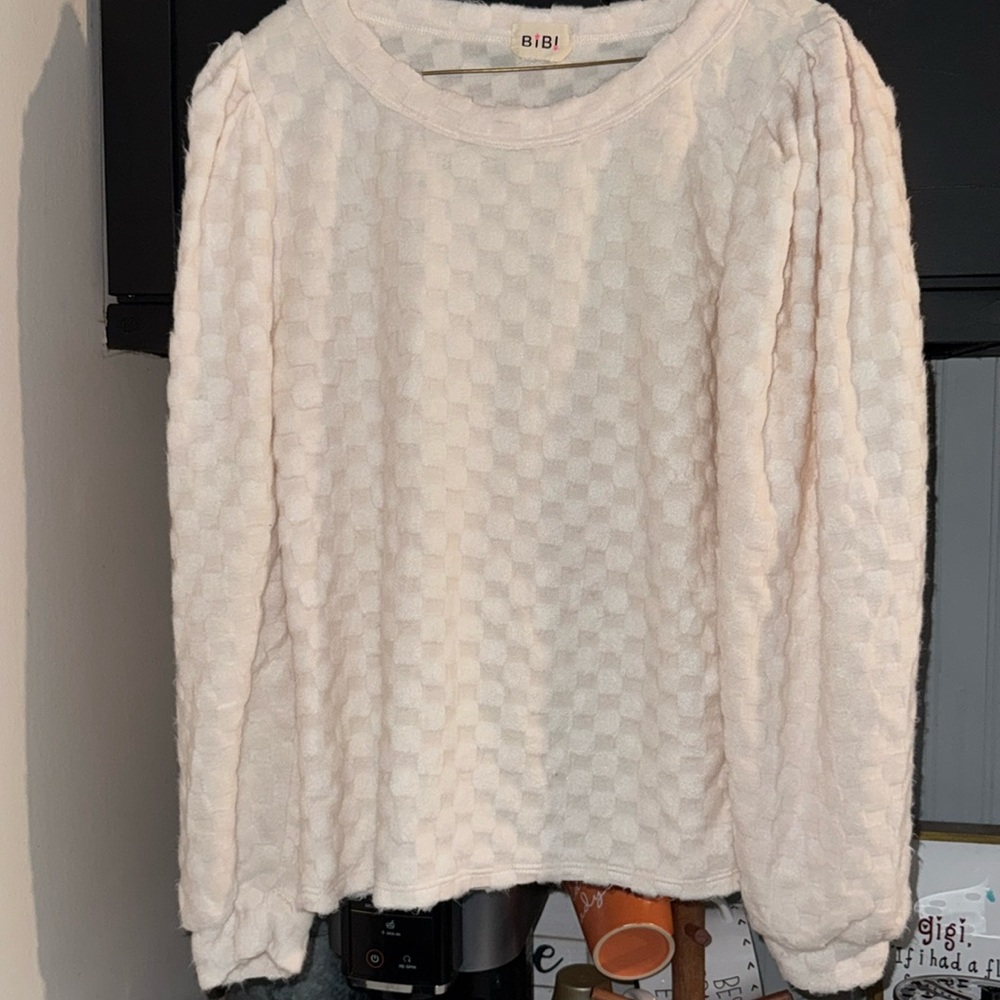 Bibi cream color extremely soft size s top. Oversized